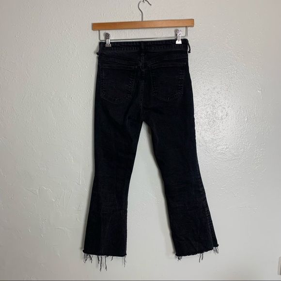 ZARA high waisted straight leg raw hem denim jean - Picture 3 of 7
